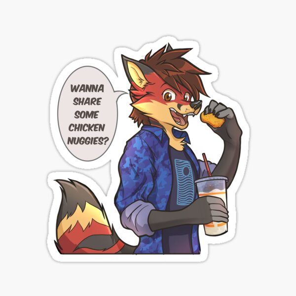 Item preview, Chicken Nuggies Toku Furry Fox Sticker Design designed and sold by Bradon Ortiz.
