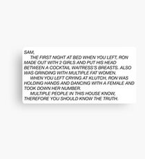 the letter Canvas Print