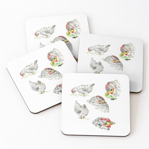 Item preview, Collection of sketches of a cute friendly grey hen. designed and sold by janesg.