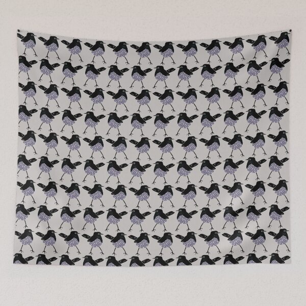 Item preview, Willy Wagtails and Geraldton Wax - lavender designed and sold by Jane  Abbott Designs.