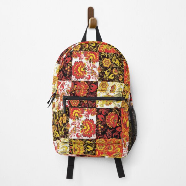 Item preview, Patchwork Mosaic Shape Square Checkerboard Flowers Light White Red Black  designed and sold by ErisMerch.