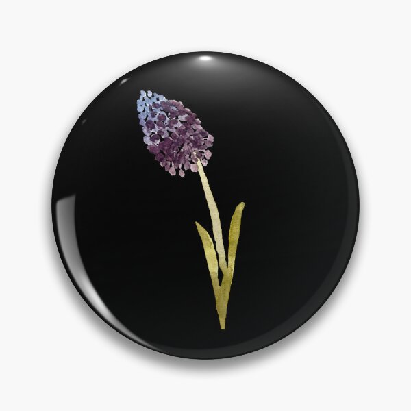 Item preview, Watercolor flower hyacinth illustration on black background  designed and sold by Yana Mustafina | Boho Soulful Designs.