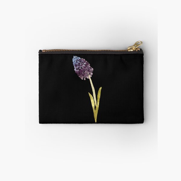 Item preview, Watercolor flower hyacinth illustration on black background  designed and sold by Yana Mustafina | Boho Soulful Designs.