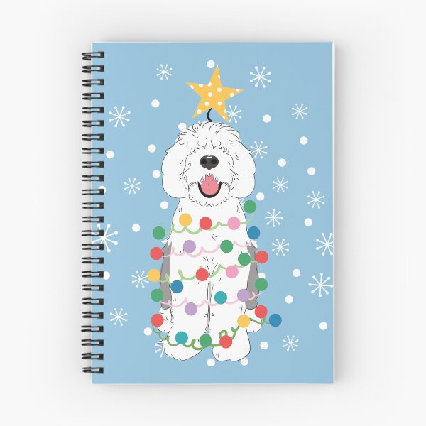 Item preview, Árbol de Navidad gris gris blanco Sheepadoodle 1 designed and sold by Lulupainting.
