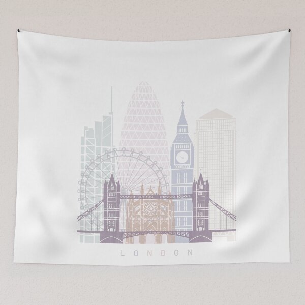Item preview, LONDON V2 SKYLINE POSTER PASTEL designed and sold by paulrommer.
