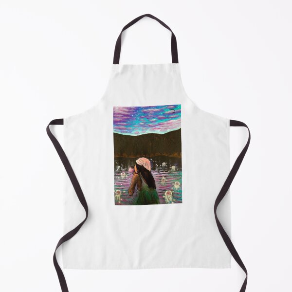 Item preview, Pink sunset floating jelly fish morning ray landscape designed and sold by Sorbelloart.