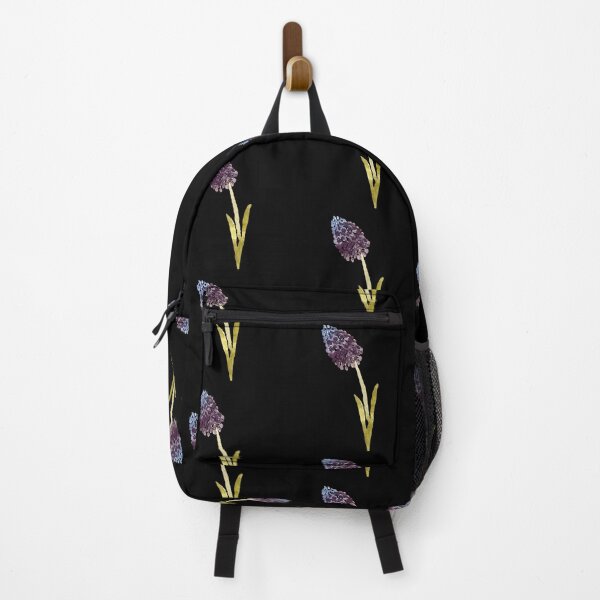 Item preview, Seamless black pattern hyacinth branch watercolor illustration designed and sold by Yana Mustafina | Boho Soulful Designs.