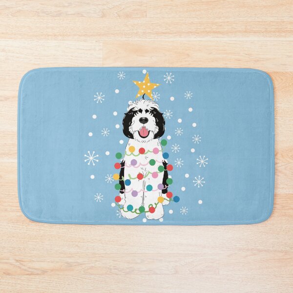 Item preview, Black White Sheepadoodle Christmas Tree 4 designed and sold by Lulupainting.