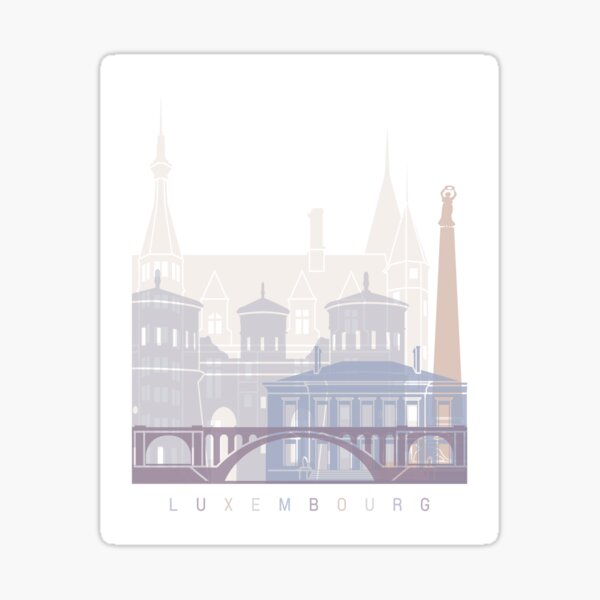 Vista previa del artículo con la obra «LUXEMBOURG SKYLINE POSTER PASTEL», diseñado y vendido por paulrommer.