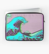 Funda para portátil La gran ola de Vaporwave Kanagawa