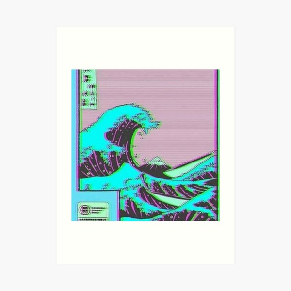The Great Wave off Vaporwave Kanagawa Art Print