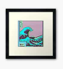 The Great Wave off Vaporwave Kanagawa Framed Print