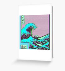 Tarjeta de felicitación La gran ola de Vaporwave Kanagawa