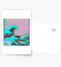 Postales La gran ola de Vaporwave Kanagawa