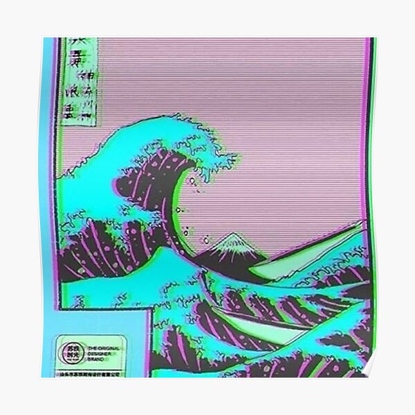 The Great Wave off Vaporwave Kanagawa Poster