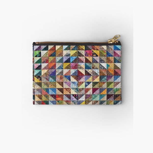 Item preview, Patchwork mosaic shape checkered triangles form a square and rhombus patterns various plant colors various warm shades  designed and sold by ErisMerch.