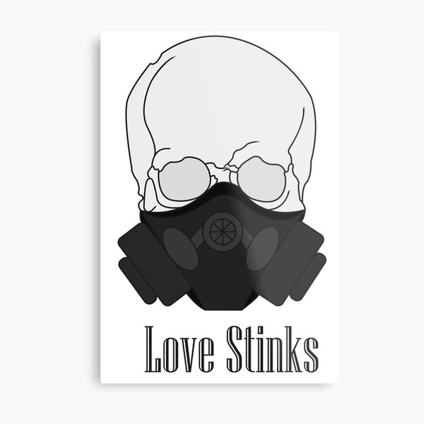 Love Stinks - Masked Skull Metal Print
