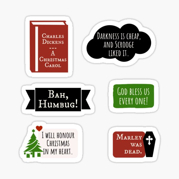 "Dickens Scrooge A Christmas Carol Holiday Quotes" Sticker for Sale by IceCreamMuseum Redbubble