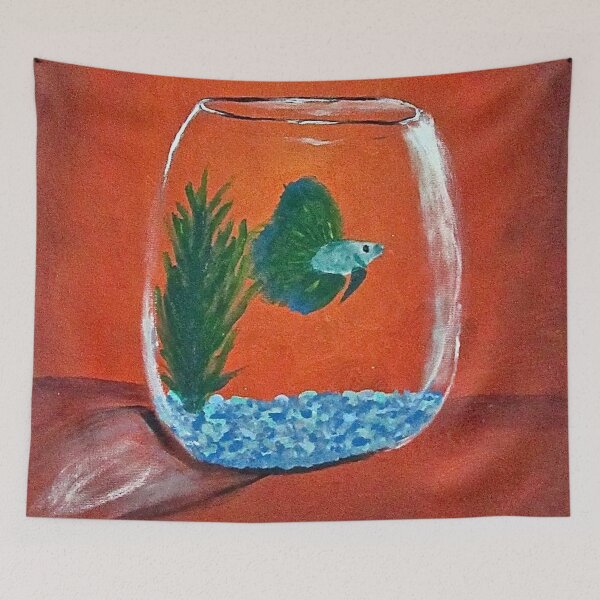 Item preview, Pintura acrílica de peces Betta designed and sold by RagingOstrich.