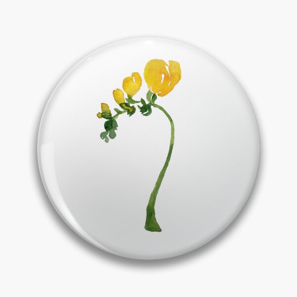 Item preview,  Watercolor yellow freesia illustration single object designed and sold by Yana Mustafina | Boho Soulful Designs.
