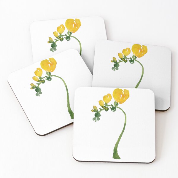 Item preview,  Watercolor yellow freesia illustration single object designed and sold by Yana Mustafina | Boho Soulful Designs.