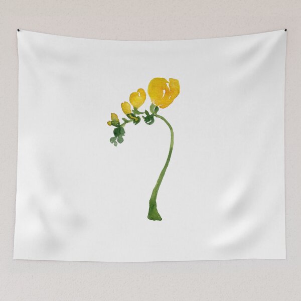 Item preview,  Watercolor yellow freesia illustration single object designed and sold by Yana Mustafina | Boho Soulful Designs.