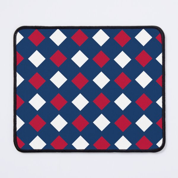 Item preview, Red and White Checkered Pattern Navy Blue Background designed and sold by GemsAnatomy.