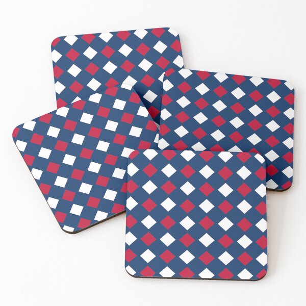 Item preview, Red and White Checkered Pattern Navy Blue Background designed and sold by GemsAnatomy.