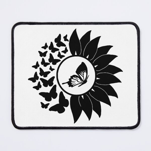 Item preview, Butterflies Flying from Sunflower Black Tattoo designed and sold by Summer-Winter.