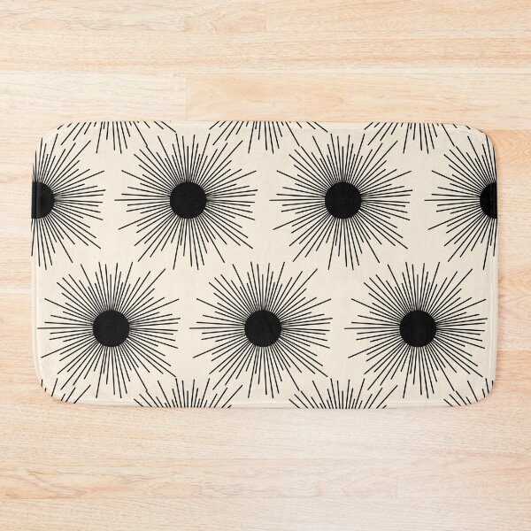 Item preview,  Sunburst Mid-Century Modern Sun Pattern in Black and Almond Cream designed and sold by kierkegaard.