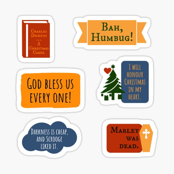 "Dickens Scrooge A Christmas Carol Holiday Quotes" Sticker for Sale by IceCreamMuseum Redbubble