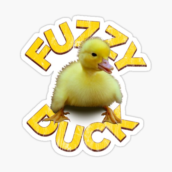 Fuzzy Duck Retro Cute Duckling Design Sticker