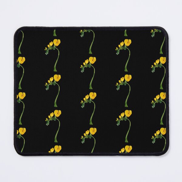 Item preview, Seamless black pattern yellow freesia watercolor illustration designed and sold by Yana Mustafina | Boho Soulful Designs.