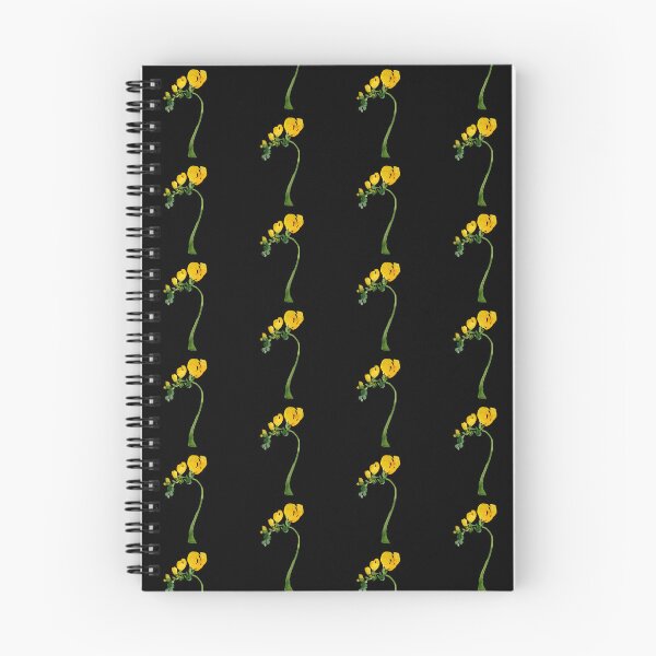 Item preview, Seamless black pattern yellow freesia watercolor illustration designed and sold by Yana Mustafina | Boho Soulful Designs.