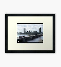 Westminster Bridge with trams, London, 1918-1919 Framed Print
