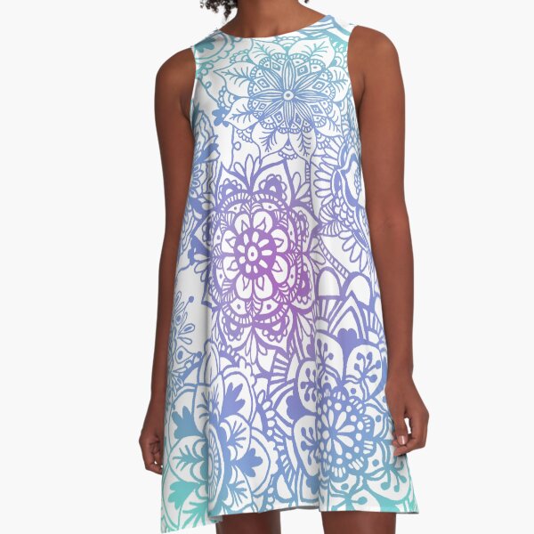 Pastel Mandala Pattern A-Line Dress