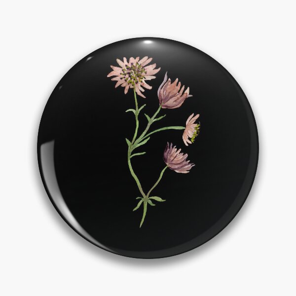 Item preview,  Watercolor branch pink flower illustration on black background  designed and sold by Yana Mustafina | Boho Soulful Designs.