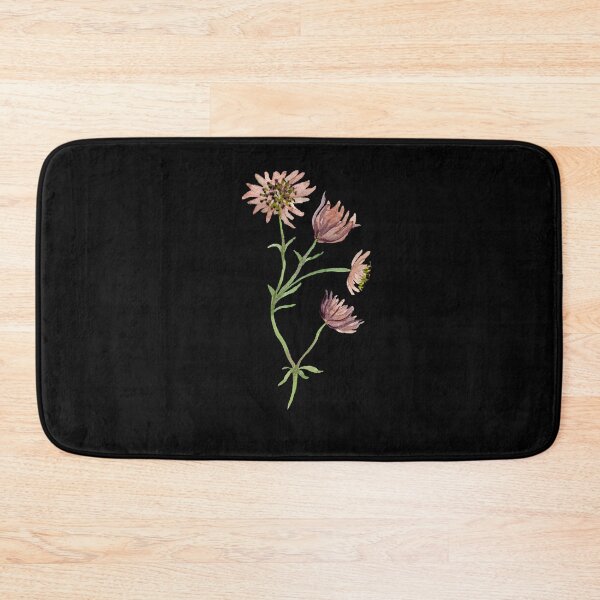 Item preview,  Watercolor branch pink flower illustration on black background  designed and sold by Yana Mustafina | Boho Soulful Designs.