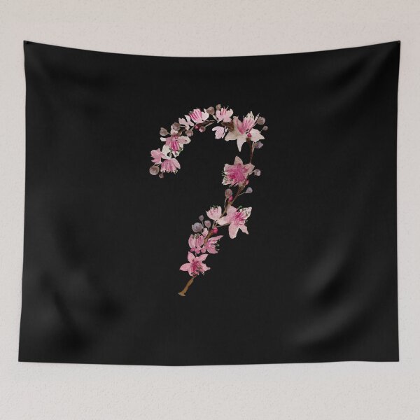 Item preview,  Watercolor sakura  pink flower illustration on black background  designed and sold by Yana Mustafina | Boho Soulful Designs.