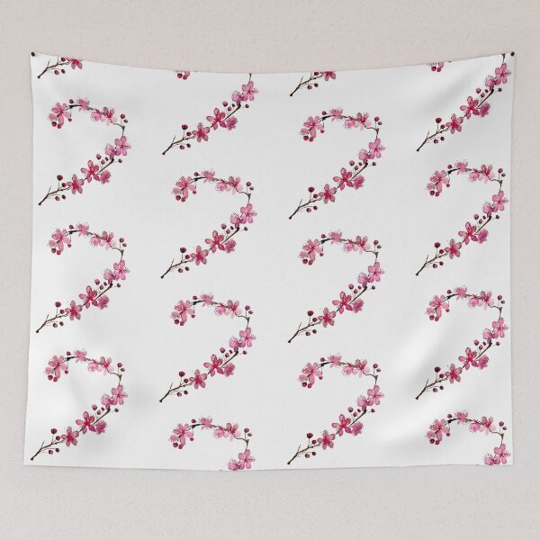 Item preview, Seamless pattern pink sakura flower watercolor illustration designed and sold by Yana Mustafina | Boho Soulful Designs.
