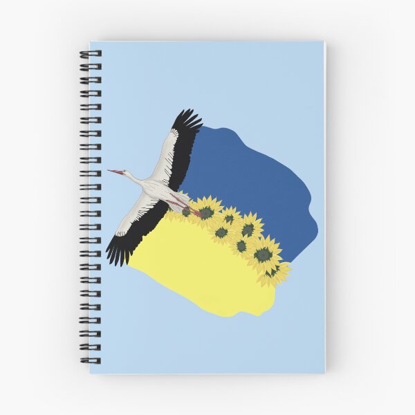 Item preview, A Stork carries a Ukrainian flag and sunflowers on its wings  designed and sold by KateQR.