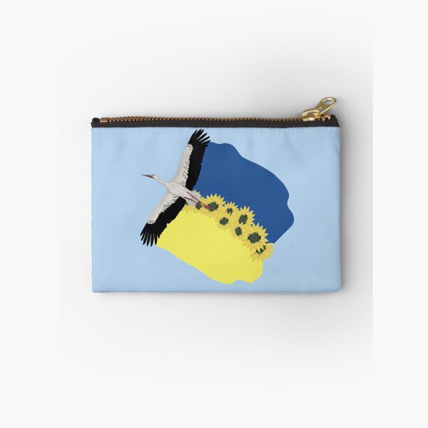 Item preview, A Stork carries a Ukrainian flag and sunflowers on its wings  designed and sold by KateQR.