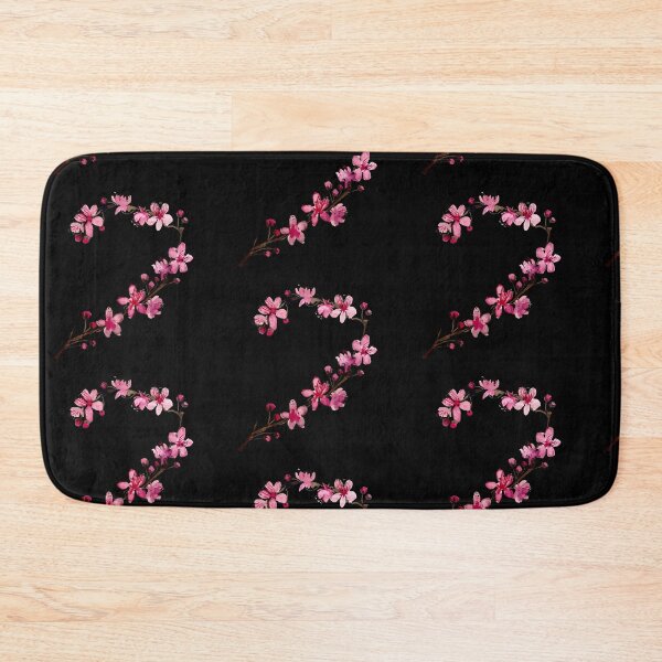 Item preview, Sakura pink seamless black pattern flower watercolor illustration designed and sold by Yana Mustafina | Boho Soulful Designs.