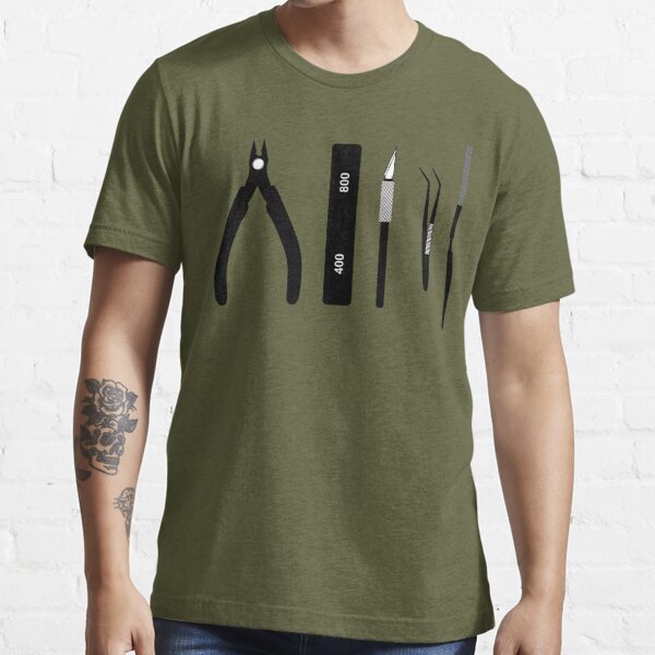 Gunpla Model Building Tools - Black and White Essential T-Shirt