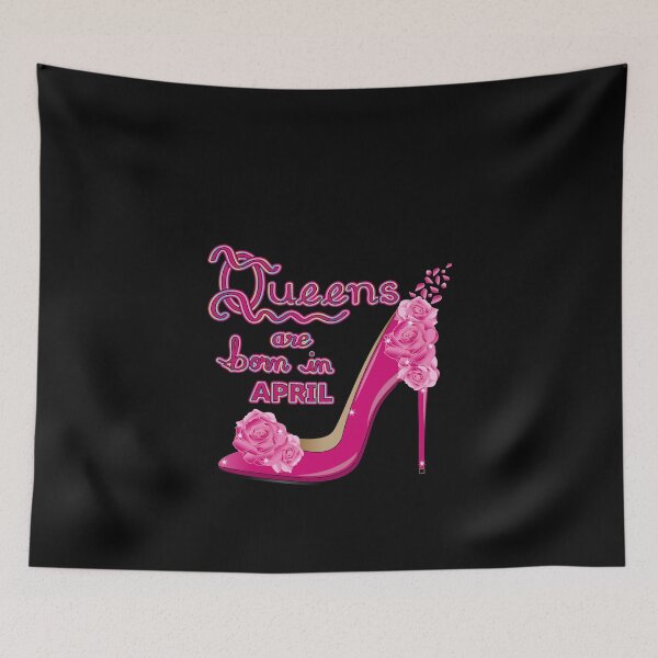 Item preview, Queens Are Born In April Pink Rose High Heel designed and sold by Isma Saleem.
