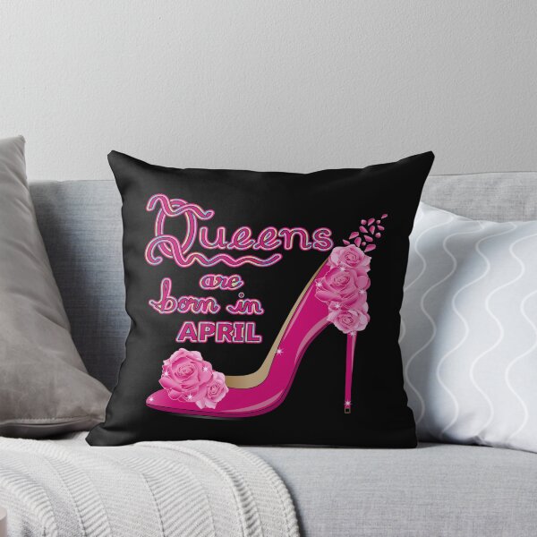 Item preview, Queens Are Born In April Pink Rose High Heel designed and sold by Isma Saleem.