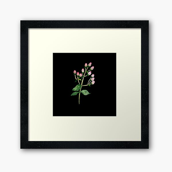 Item preview, Pink flower watercolor illustration on black background  designed and sold by Calligramus | Self-Love, Mental Health & Soft Feminism Design.