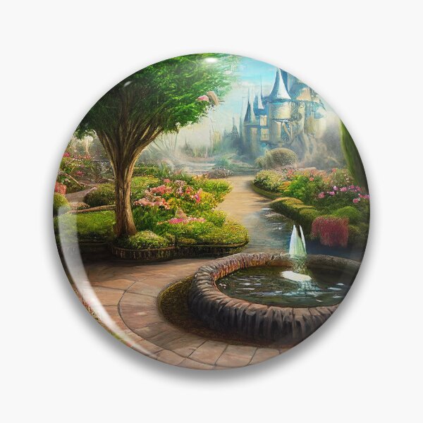 Item preview, Fantasy Castle, Magical Garden, Fairytale Painting designed and sold by SunDoor Art.
