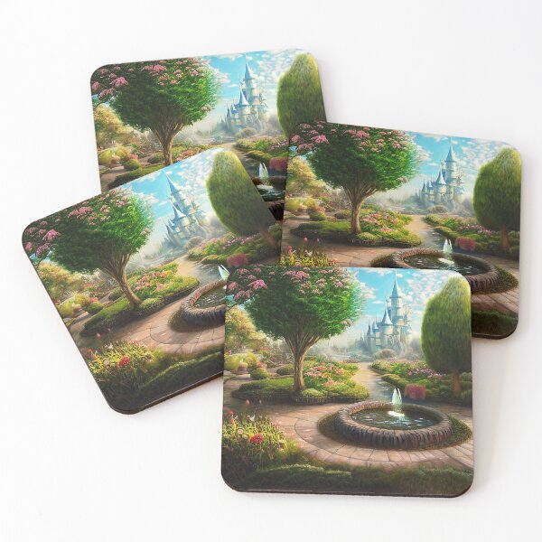 Item preview, Fantasy Castle, Magical Garden, Fairytale Painting designed and sold by SunDoor Art.
