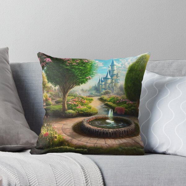 Item preview, Fantasy Castle, Magical Garden, Fairytale Painting designed and sold by SunDoor Art.